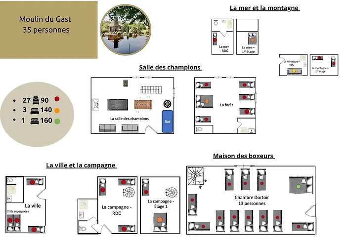 La Clef Decamp Moulin Du Gast 35pers Jacuzzi Sauna Billard Baby